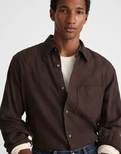 Madewell Lightweight Flannel Button-up Shirt In Brown