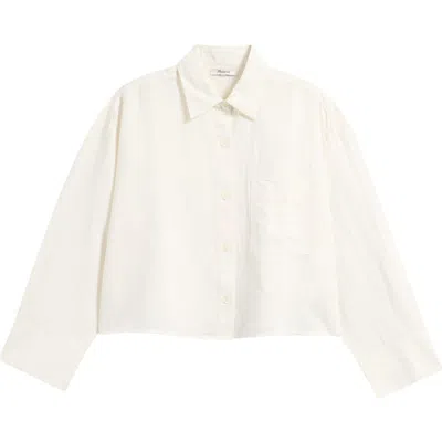 Madewell Linen & Cotton Straight Hem Shirt In Gray