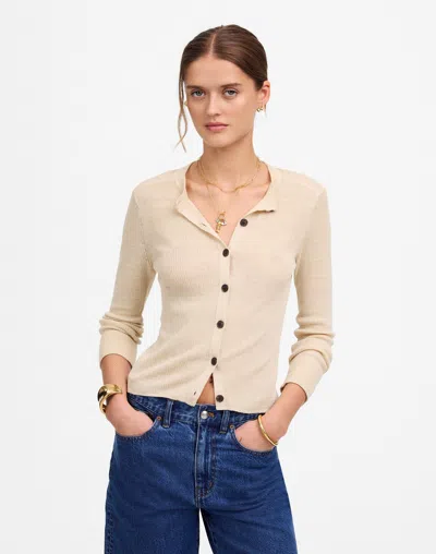 Madewell Linen-blend Crewneck Cardigan