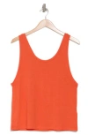 Madewell Linen Blend Tank In Brilliant Tangerine