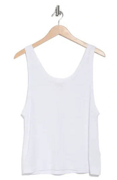 Madewell Linen Blend Tank In Eyelet White