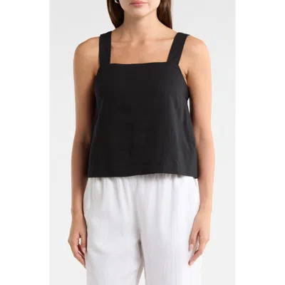 Madewell Linen Blend Tank In True Black