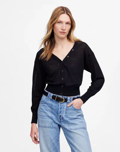 Madewell Linen-blend V-neck Cardigan