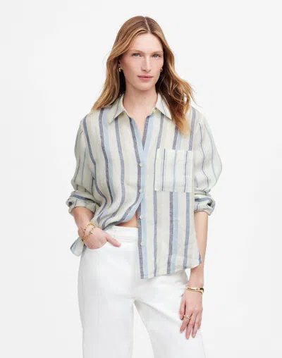 Madewell Linen Easy Y-neck Button-up Shirt