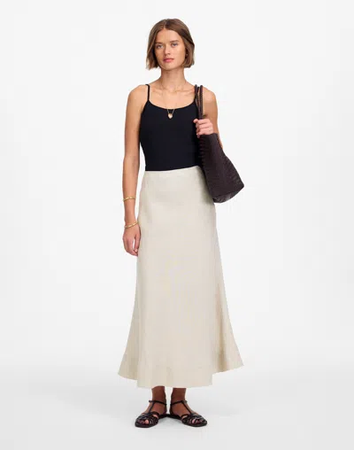 Madewell Linen Maxi Slip Skirt In Oat