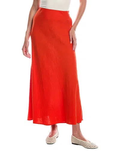 Madewell Linen Maxi Slip Skirt In Orange