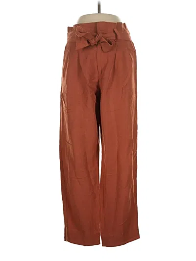 Pre-owned Madewell Linen Pants In Brown