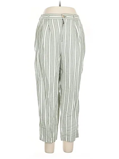 Pre-owned Madewell Linen Pants In Green