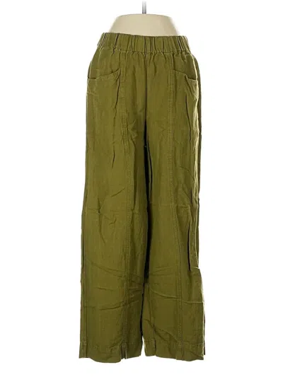 Pre-owned Madewell Linen Pants In Green