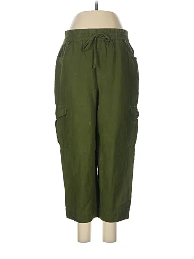 Pre-owned Madewell Linen Pants In Green