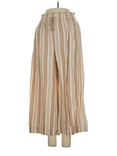 Pre-owned Madewell Linen Pants In Tan