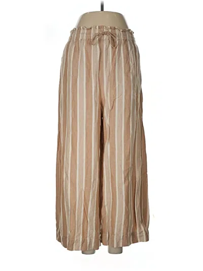 Pre-owned Madewell Linen Pants In Tan