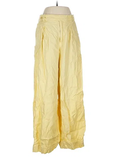 Pre-owned Madewell Linen Pants In Yellow