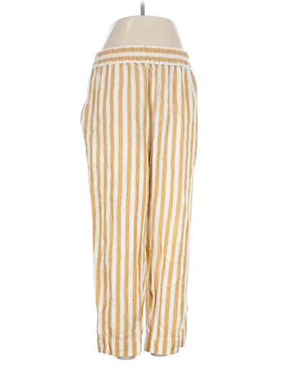 Pre-owned Madewell Linen Pants In Yellow