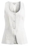 Madewell Linen Scoopneck Cutaway Vest In Salt