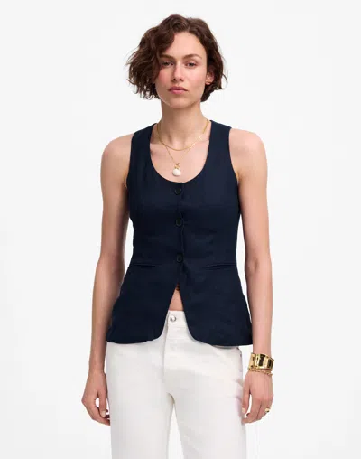 Madewell Linen Scoopneck Cutaway Vest