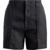 Madewell Linen Trouser Shorts In Jet Black