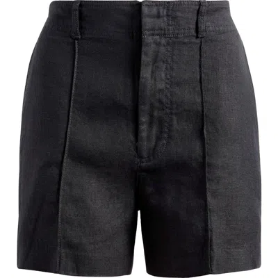 Madewell Linen Trouser Shorts In Jet Black
