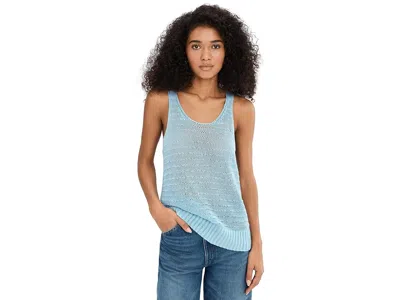 Madewell Linen Vera Scoop Tank Top In Blue