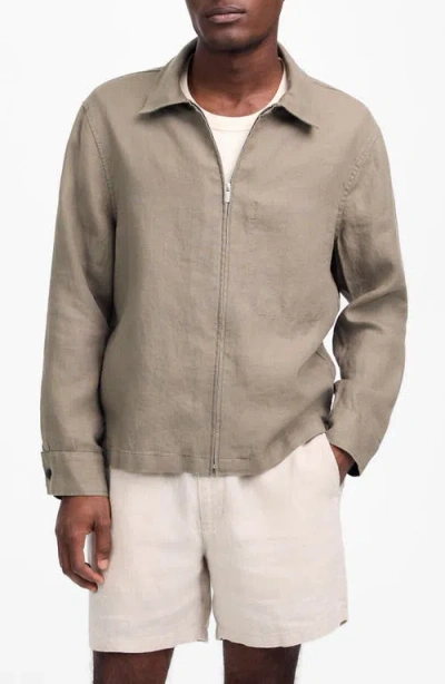 Madewell Linen Zip Front Shirt Jacket