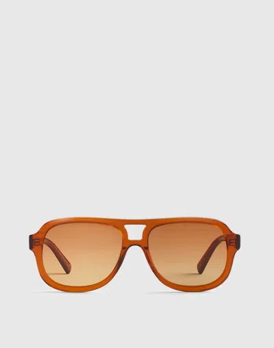 Madewell Logaan Aviator Sunglasses In Brown