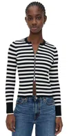 Madewell Zip-front Cardigan In Black/white Stripe
