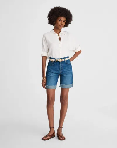 Madewell Long Baggy Cuffed Jean Shorts