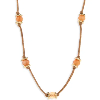 Madewell Long Beaded Silk Necklace In Pattern