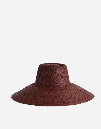 Madewell Long Brim Straw Hat In Dark Carob