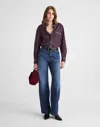 Madewell Long Button-up Shirt In Purple