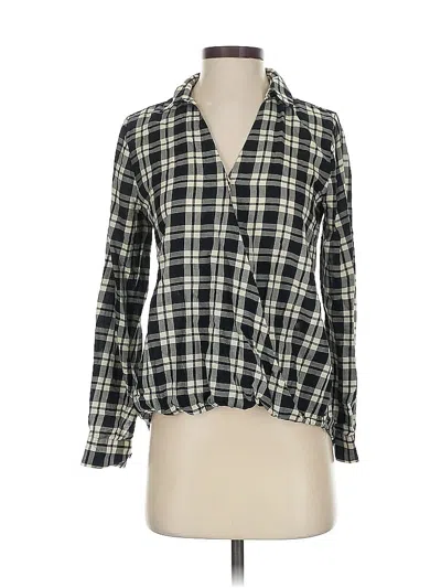 Pre-owned Madewell Long Sleeve Blouse In Black