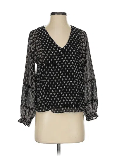 Pre-owned Madewell Long Sleeve Blouse In Black