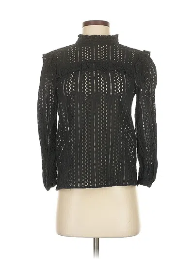 Pre-owned Madewell Long Sleeve Blouse In Black