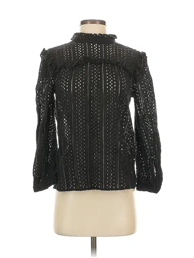 Pre-owned Madewell Long Sleeve Blouse In Black