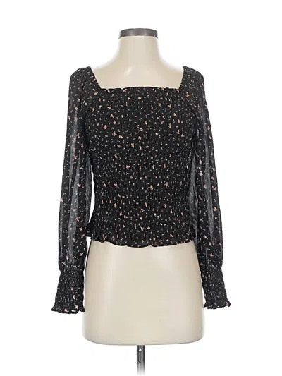 Pre-owned Madewell Long Sleeve Blouse In Black