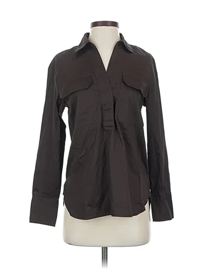 Pre-owned Madewell Long Sleeve Blouse In Black