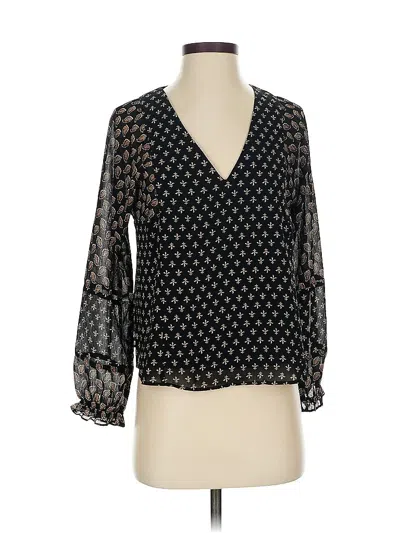 Pre-owned Madewell Long Sleeve Blouse In Black