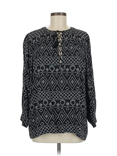 Pre-owned Madewell Long Sleeve Blouse In Black