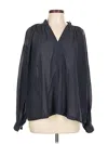 Madewell Long Sleeve Blouse In Black