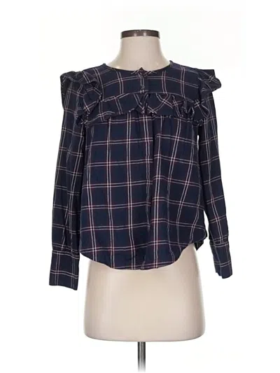 Pre-owned Madewell Long Sleeve Blouse In Black