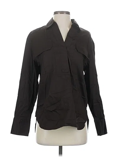 Pre-owned Madewell Long Sleeve Blouse In Black