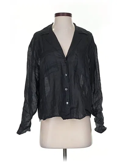 Pre-owned Madewell Long Sleeve Blouse In Black