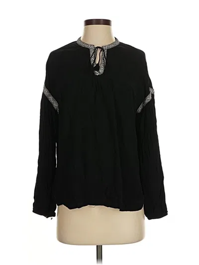Pre-owned Madewell Long Sleeve Blouse In Black