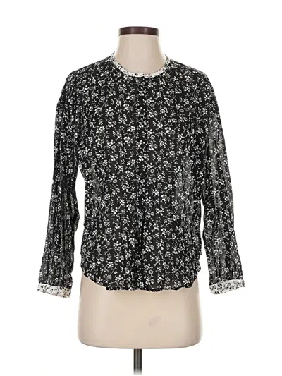 Pre-owned Madewell Long Sleeve Blouse In Black
