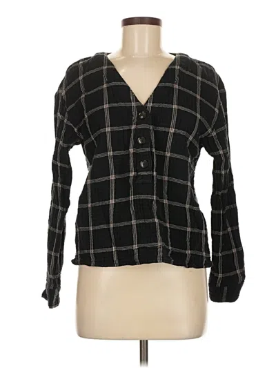 Pre-owned Madewell Long Sleeve Blouse In Black