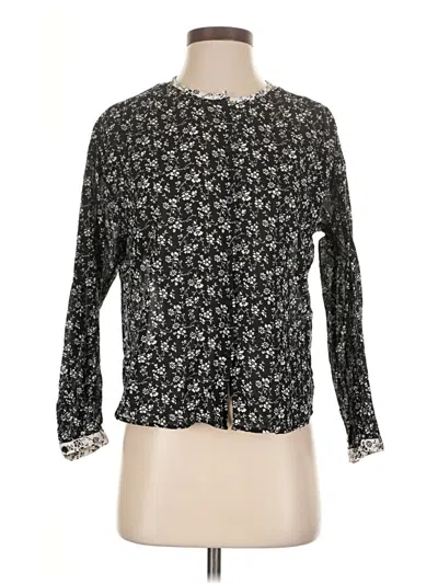 Pre-owned Madewell Long Sleeve Blouse In Black