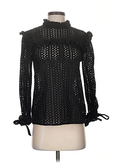 Pre-owned Madewell Long Sleeve Blouse In Black