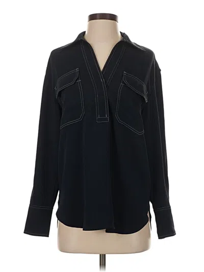 Pre-owned Madewell Long Sleeve Blouse In Black