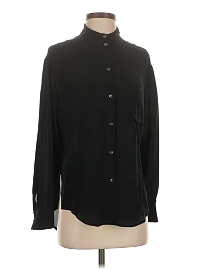 Pre-owned Madewell Long Sleeve Blouse In Black