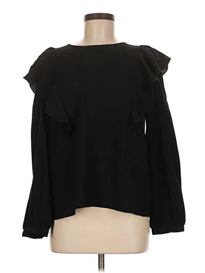 Pre-owned Madewell Long Sleeve Blouse In Black